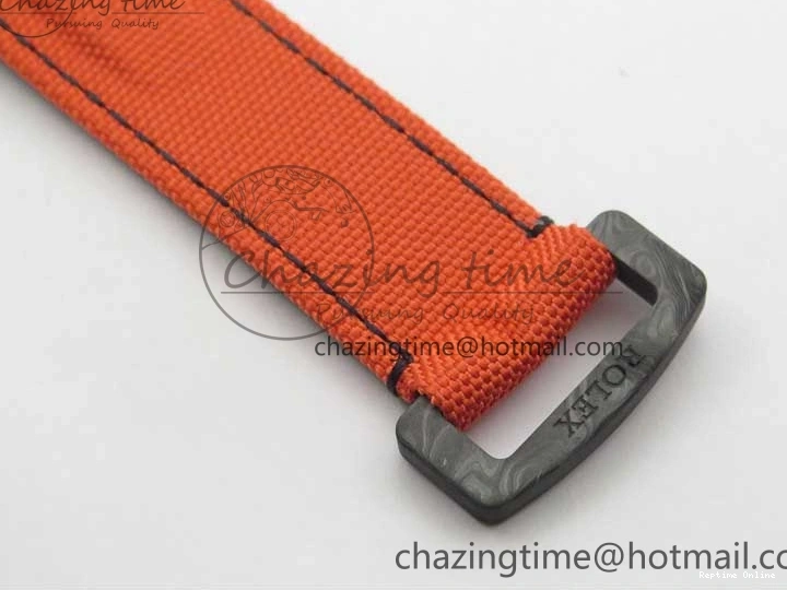 0503 AllSeason Daytona DIW Carbon OMF Best Edition Carbon Orange Dial on Orange Nylon Strap A 2845